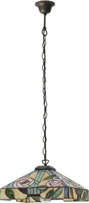 Endon 64385 - Candelabru pe lanț Tiffany WILLOW 1xE27/60W/230V Ø 35 cm