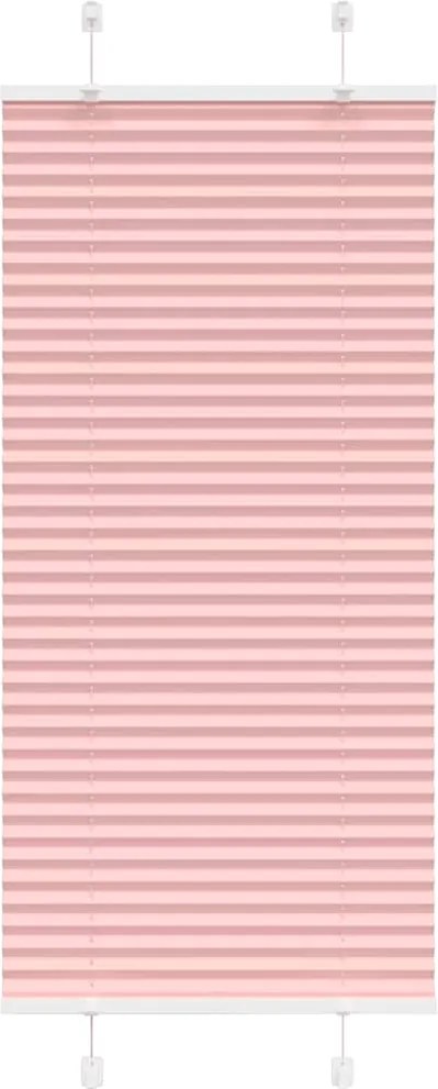 vidaXL Jaluză plisată roz 55x100 cm Lățime țesătură 54,4cm poliester
