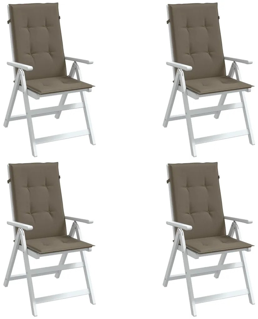 vidaXL Perne scaun spătar înalt 4buc melanj gri taupe120x50x4cm textil