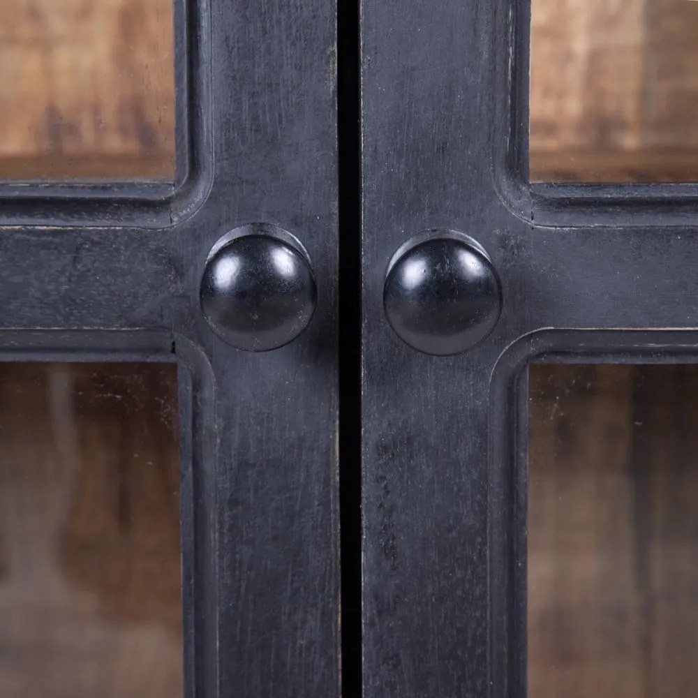 Vitrină în culoare naturală din lemn de mango 160x71 cm – Ixia