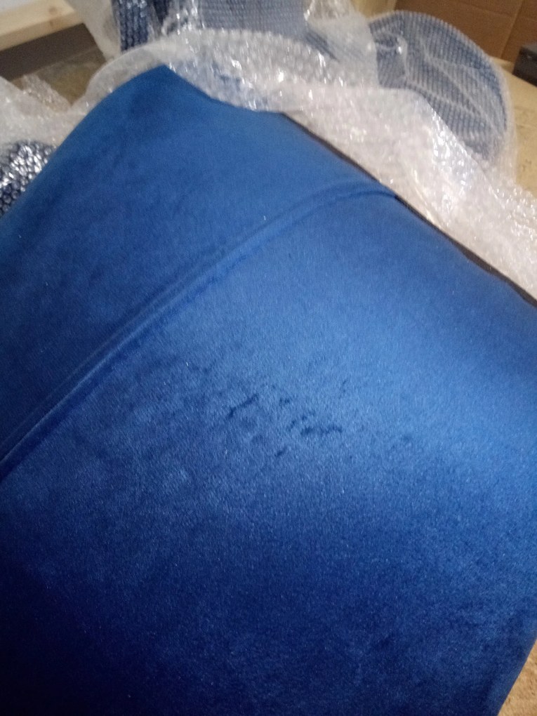 OFERTA Scaun de masa MANGO VELVET cu picioare negre, albastru II. calitate