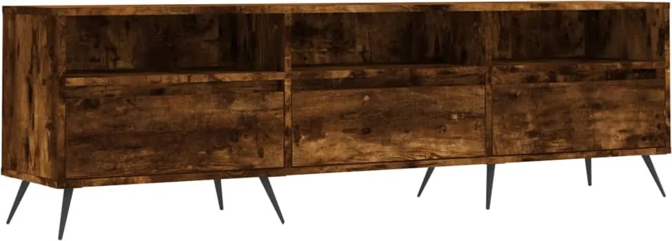 vidaXL Comodă TV, stejar fumuriu, 150x30x44,5 cm, lemn prelucrat