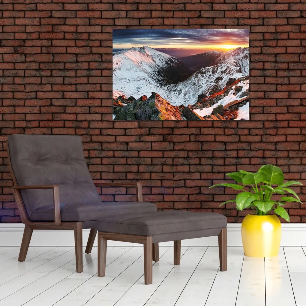 Tablou - Panoramă montană de iarnă (90x60 cm)