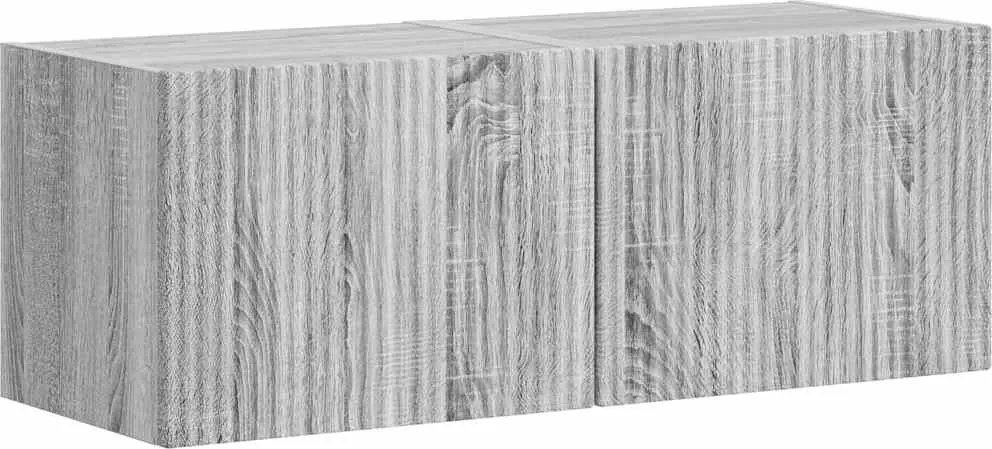 vidaXL Dulap TV de perete Pe perete 2 pcs Gri Sonoma 60 x 31 x 29.5 cm