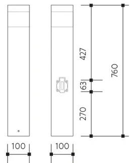 Lampă de exterior cu senzor și priză GARD 1xE14/60W IP44