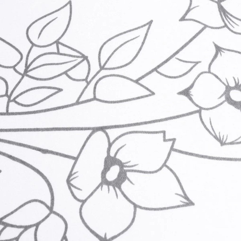 Lenjerie de pat Matex Satin Flori gri , 140 x 200cm, 70 x 90 cm