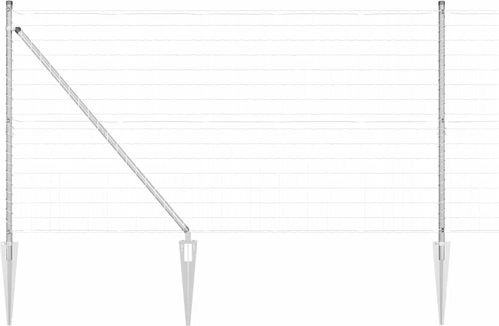 vidaXL Gard cu Stâlp Argintiu 1,4 x 10 m Oțel