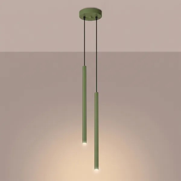 Sollux SL.2134 - Lustră suspendată pe cablu PASTELO 2xG9/8W/230V verde