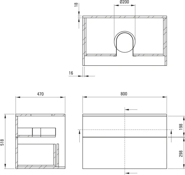 Prizma Mobilier de baie , cu chiuvetă din granit - 55x35 cm SDKB8SAU6B