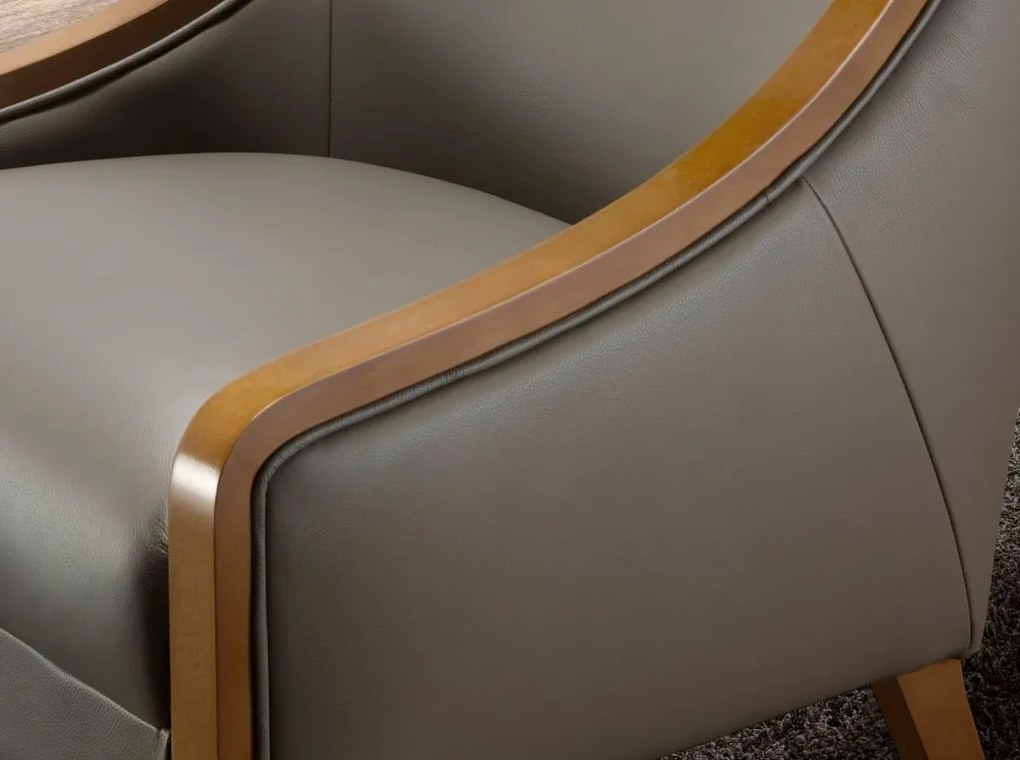 Fotoliu elegant design LUX Grey leather