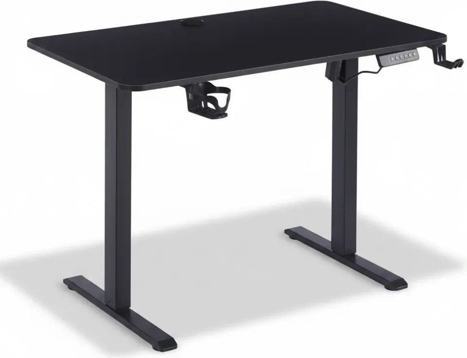 ELEVON WX-009 – Birou Reglabil Electric, Înălțime Reglabilă 72–118 cm, Blat Monobloc PAL de Înaltă Densitate 15 mm, Cadru Metalic din Oțel 65×45 mm, Panou Electronic, 120 × 60 cm, Negru