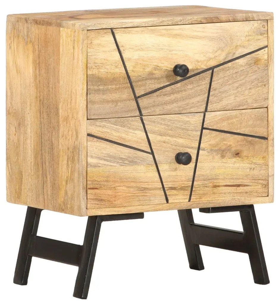 285875 vidaXL Noptieră, 40 x 30 x 50 cm, lemn masiv de mango