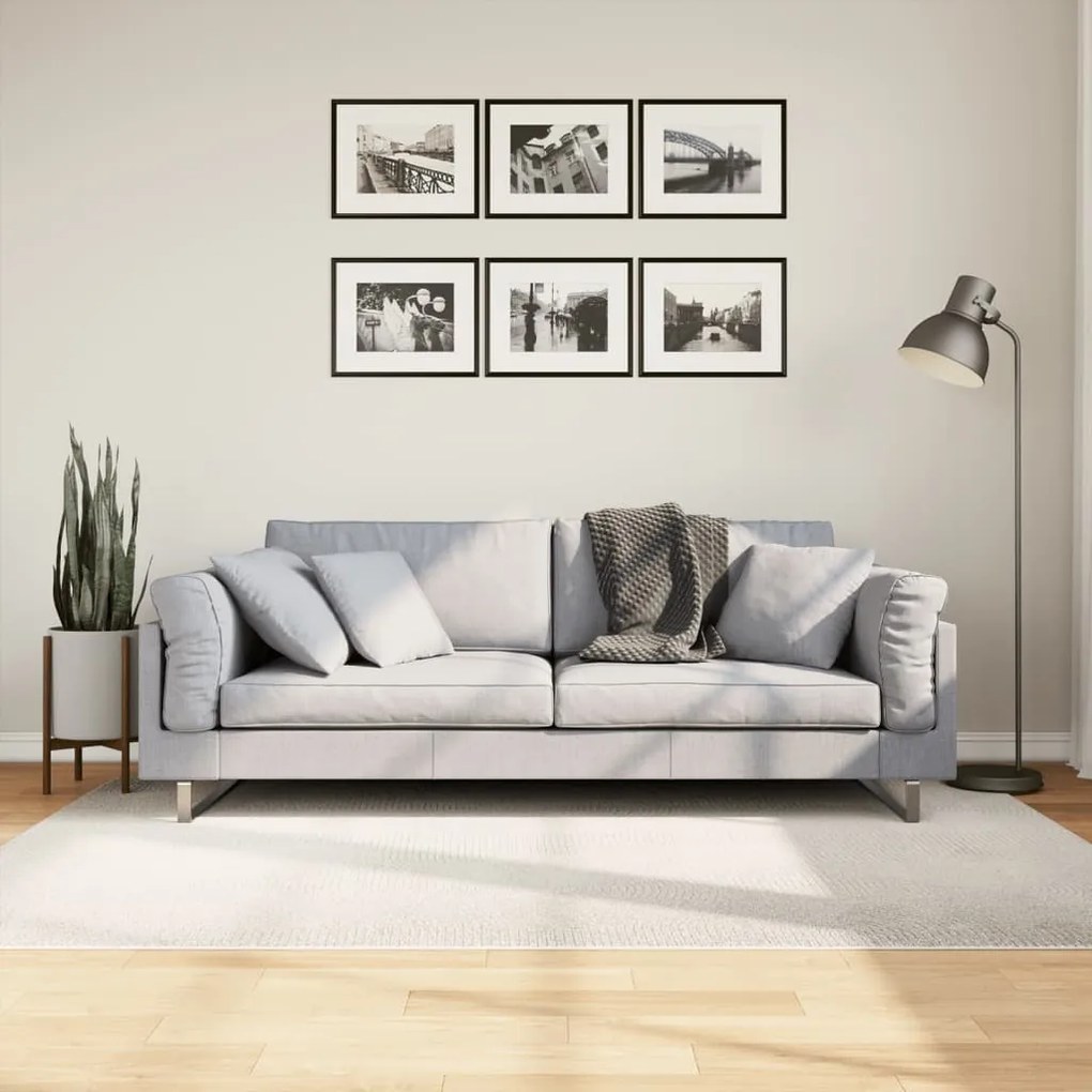 vidaXL Covor &quot;IZA&quot; aspect scandinav, cu fire scurte, crem, 140x200 cm