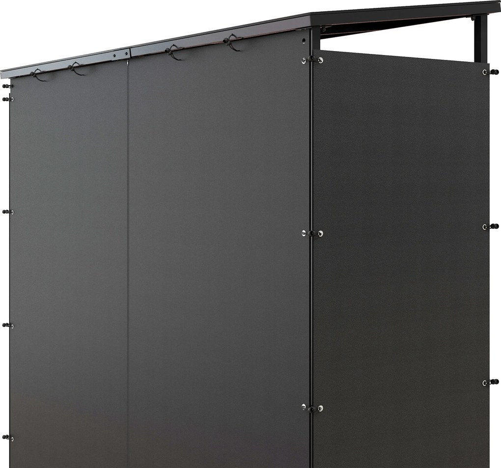 Outsunny Adăpost pentru lemne suport exterior sarcină maximă 2000 kg cu husă de protecție impermeabilă 185 x 62 x 184 cm negru | Aosom Romania