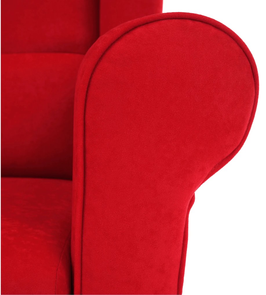 Fotoliu, textil roşu, CHARLOT