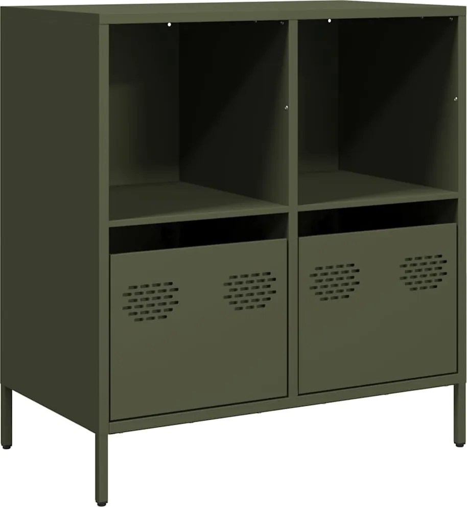 vidaXL Dulap, verde măsliniu, 68x39x73,5 cm, oțel laminat la rece