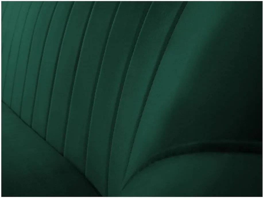 Canapea cu tapițerie din catifea Mazzini Sofas Benito, verde închis, 188 cm