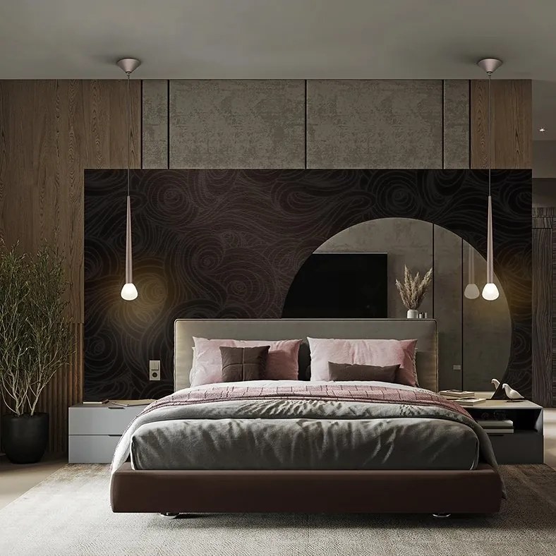 Lustra/ Pendul design modern Komet cafeniu