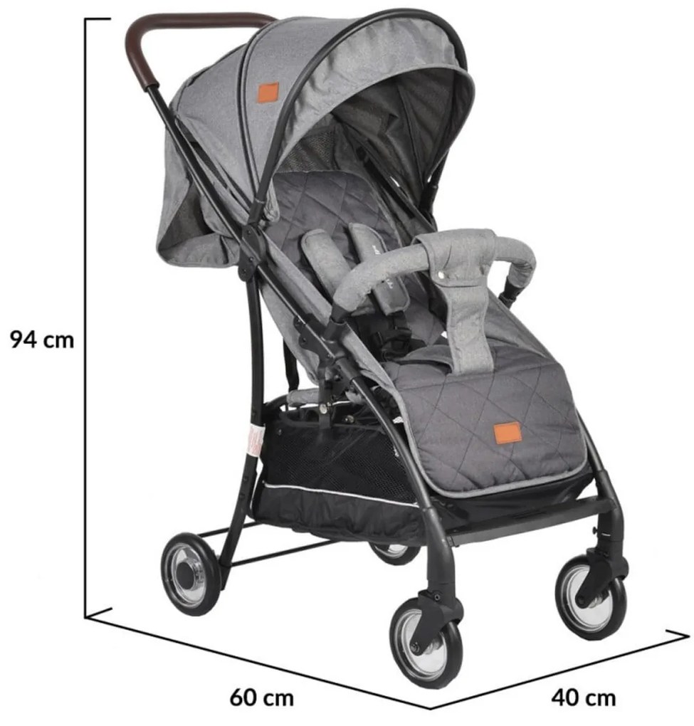 Carucior sport ultracompact pentru copii NOVOKIDS™ London PRO, Transformabil in troller, Spatar reglabil in 3 trepte, Pozitie somn, Roti