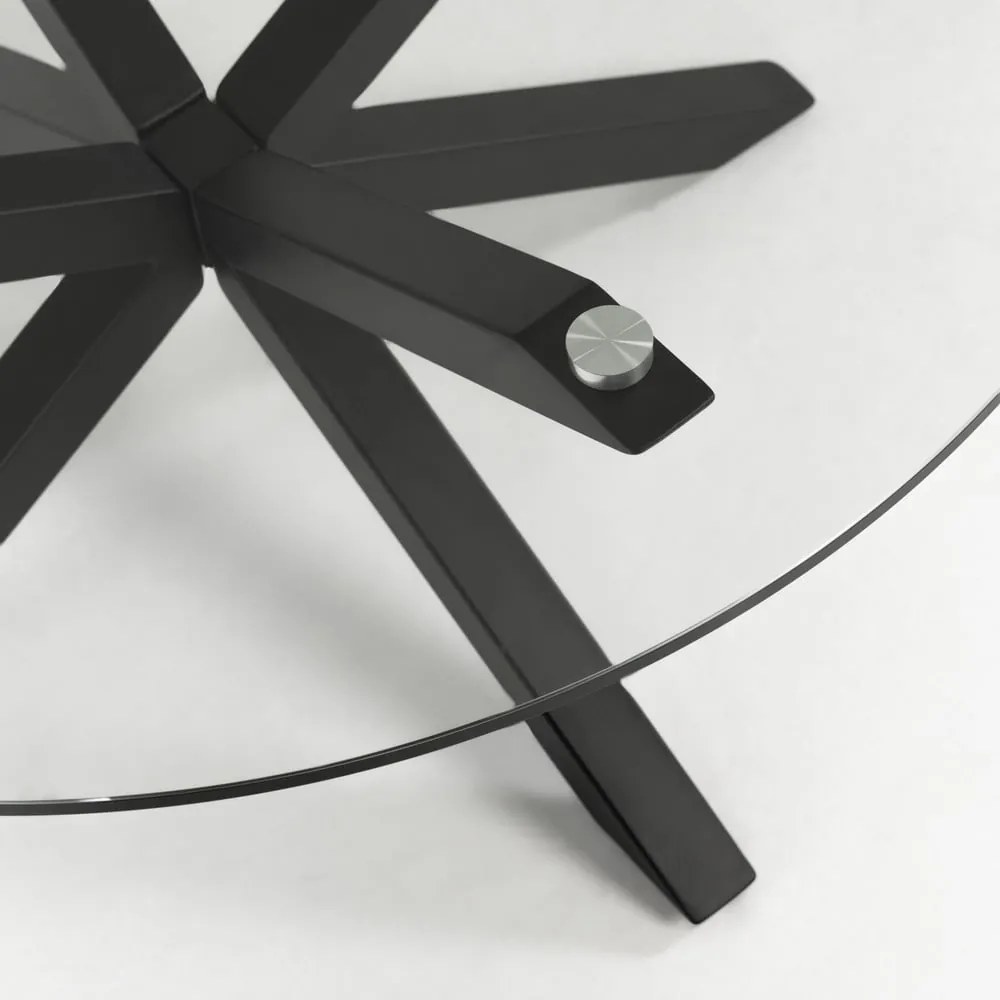 Masă rotundă dining cu blat din sticlă Kave Home, ø 119 cm