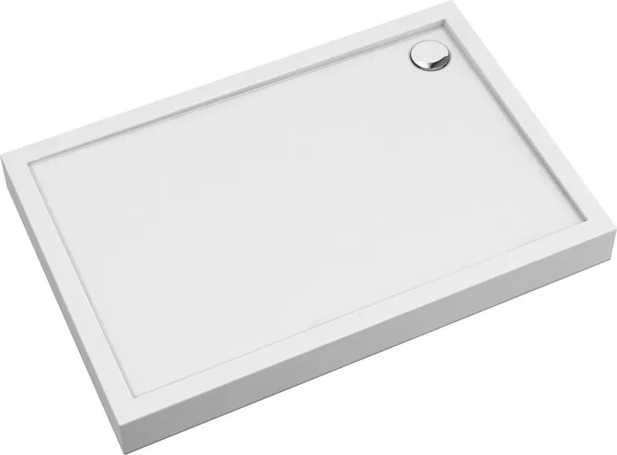 Cadita dus dreptunghiulara  Omnires Camden alb  90x120 cm