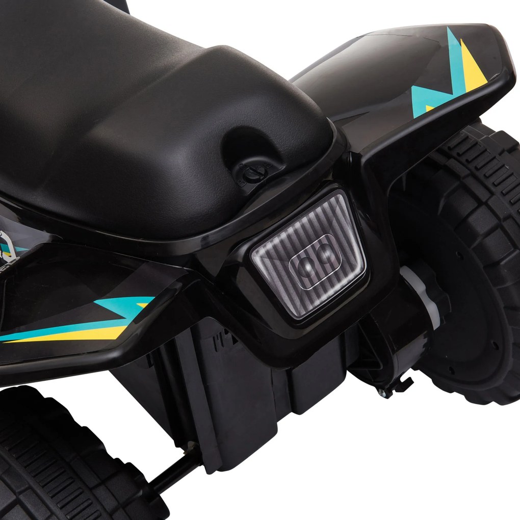 ATV Copii Electric cu Baterie Incarcabila HOMCOM, Viteza 2,8-4,6km/h, Varsta 18–48 Luni, Negru | Aosom Romania