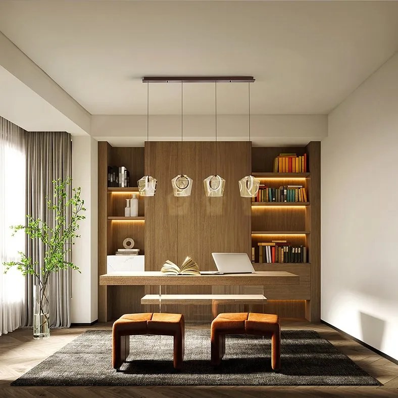 Lustra cu 4 pendule LED design decorativ Ingrid 4L champagne