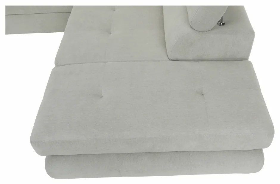 Colţar, material textil gri deschis, model dreapta, BUTON P