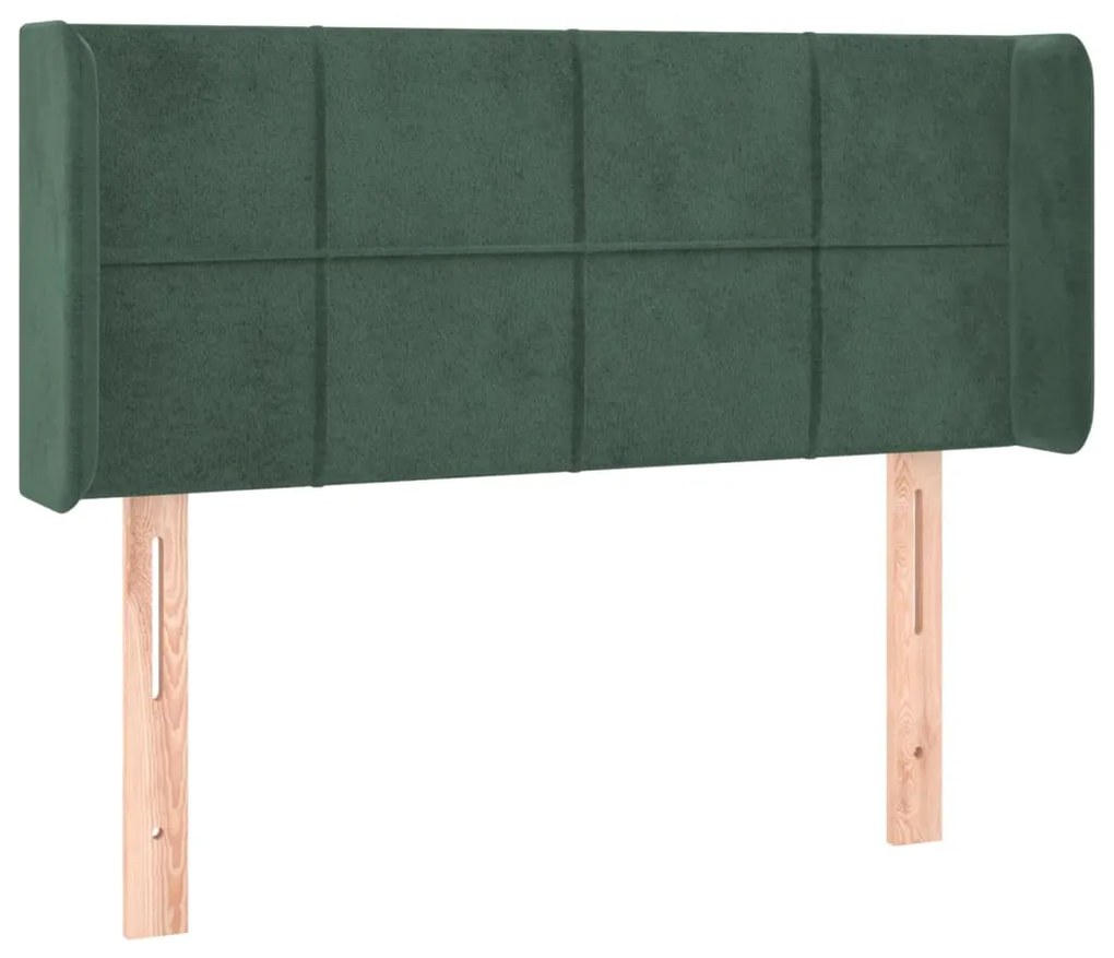 3118801 vidaXL Tăblie pat cu aripioare verde închis 83x16x78/88 cm catifea