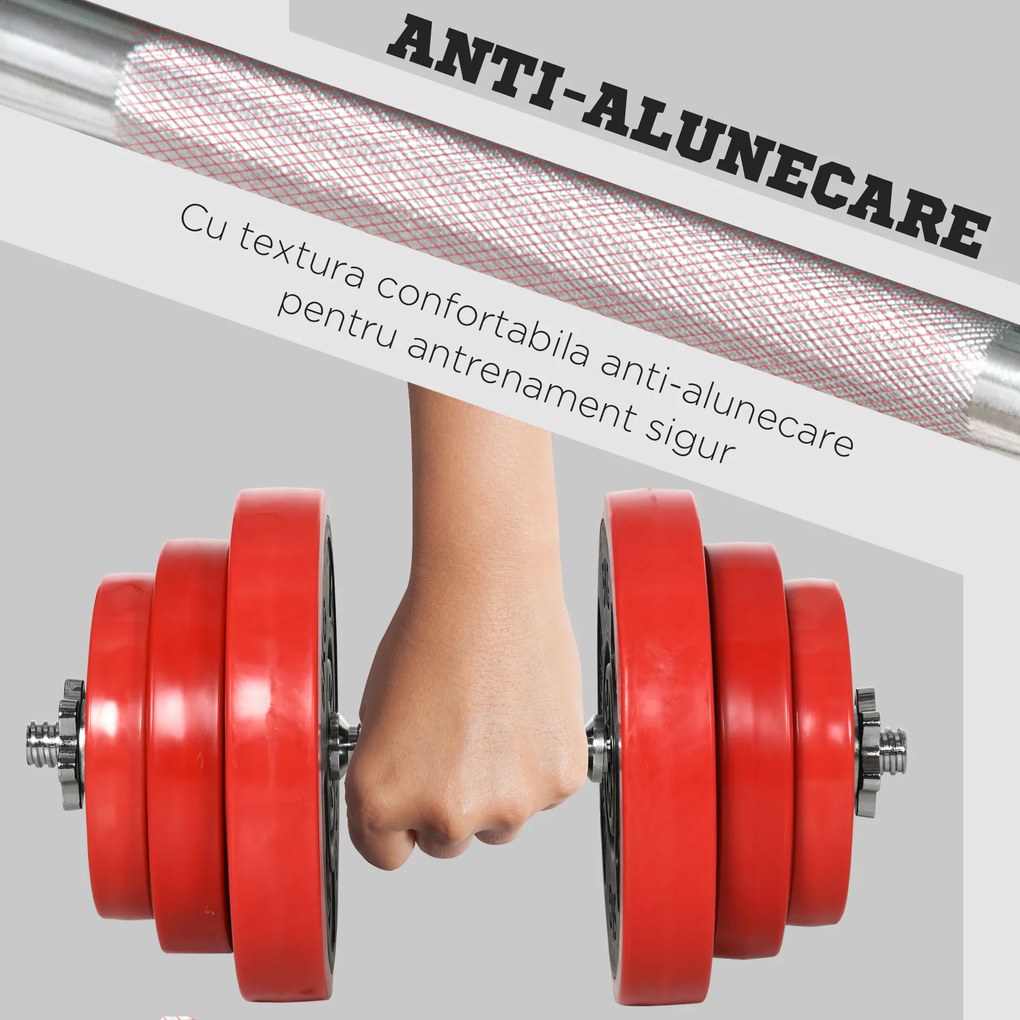 HOMCOM Set Greutăți 40KG pentru Gantere Ajustabile Antrenament Sport Acasă | Aosom Romania