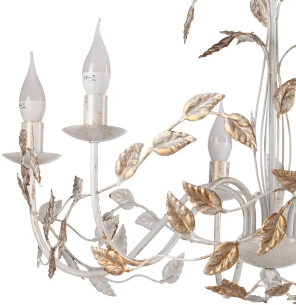 Lustră pe lanț ONLI COLLANA 6xE14/6W/230V alb/auriu