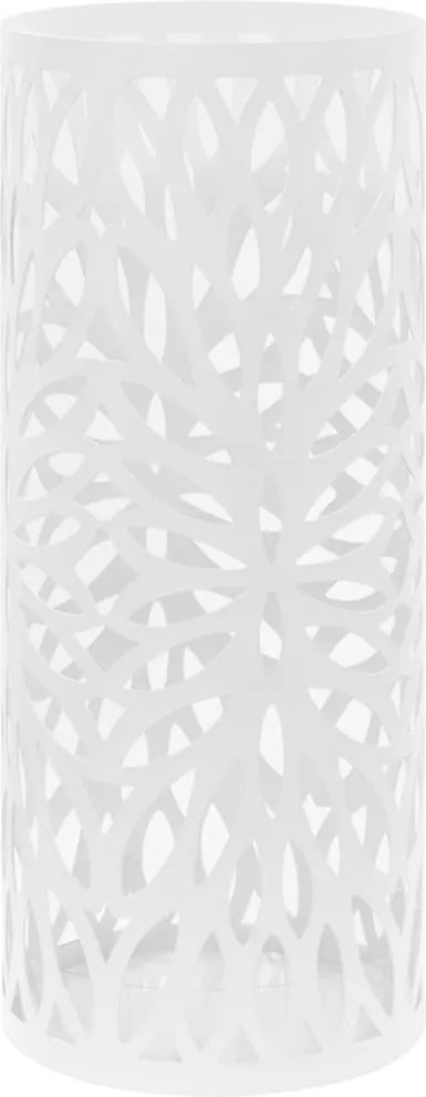 vidaXL Suport pentru umbrelă, model frunze, oțel, alb