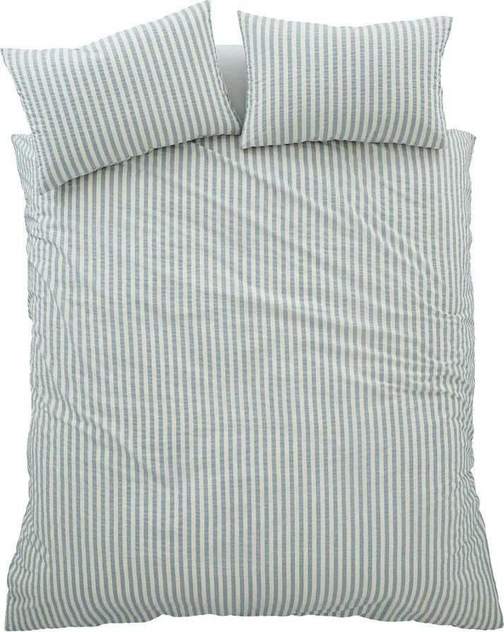 Lenjerie de pat albastră pentru pat dublu/extinsă cu 3 piese 230x220 cm Cotton Rich Woven Stripe – Pineapple Elephant