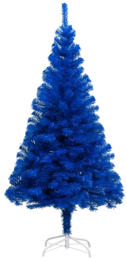 Pom de Craciun artificial cu LEDsuport, albastru, 150 cm, PVC Albastru, 150 x 75 cm, 1
