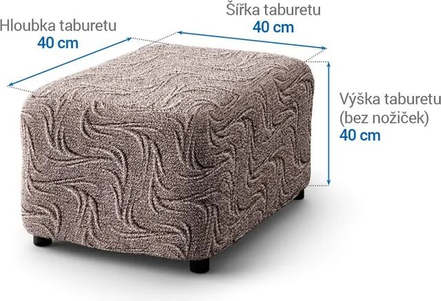 Gaico Huse bielastice BRILLANTE maro taburet (40 x 40 x 40 cm)