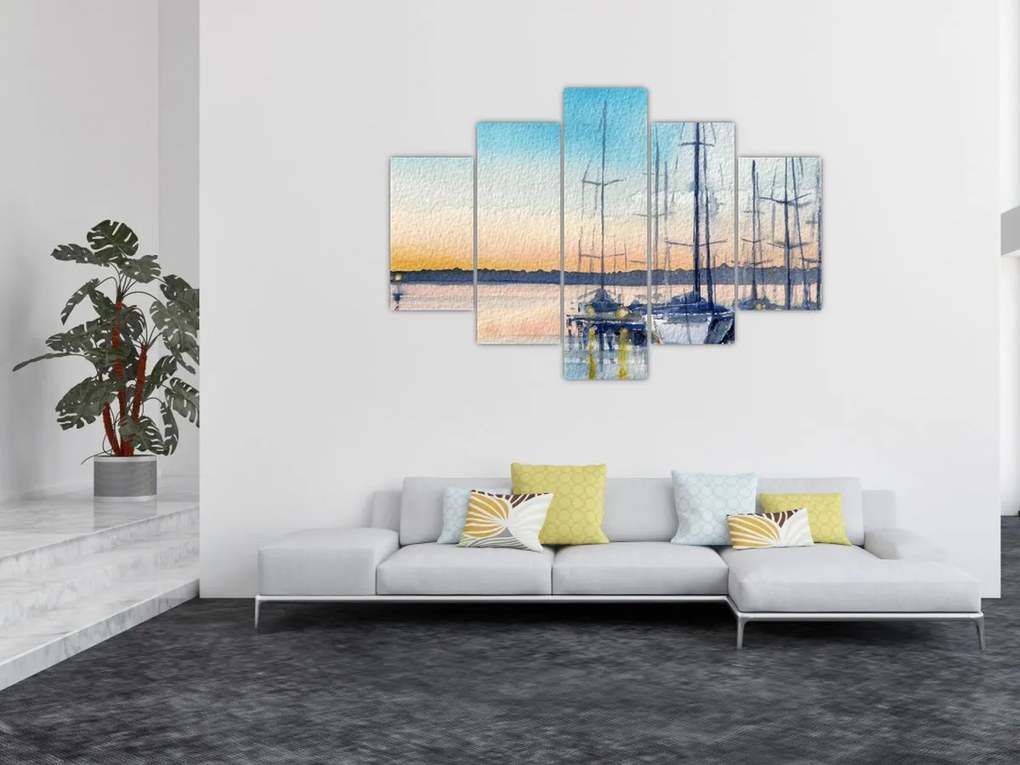 Tablou - Plimbare cu barca, aquarel (150x105 cm)