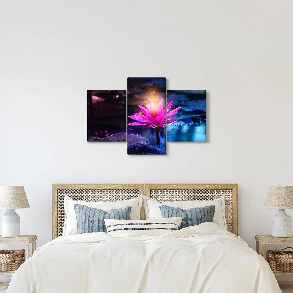 Tablou cu lotus pe apă (90x60 cm)