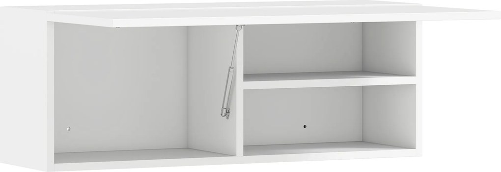 HOMCOM Dulap Suspendat pentru Baie cu Ușă Rabatabilă și Rafturi, 80x25x30 cm, Alb | Aosom Romania