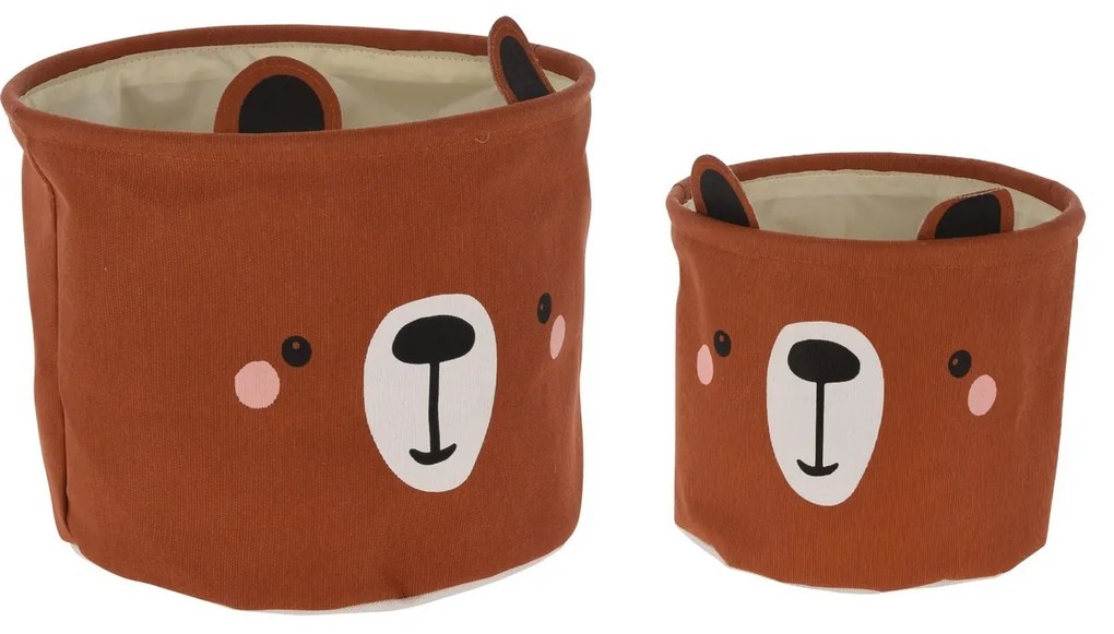 Set coșulețe de copii Animals Urs, 2 buc., maro
