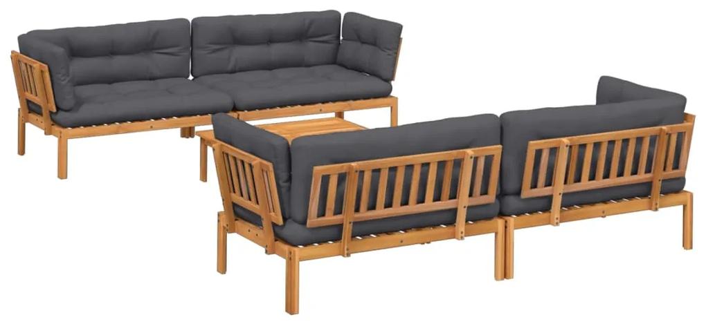 3209547 vidaXL Set canapele de grădină cu perne din paleți 5 piese lemn acacia