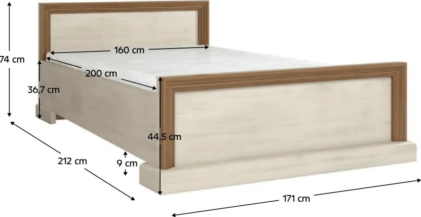 Set dormitor, pin nordic/ stejar sălbatic, ROYAL