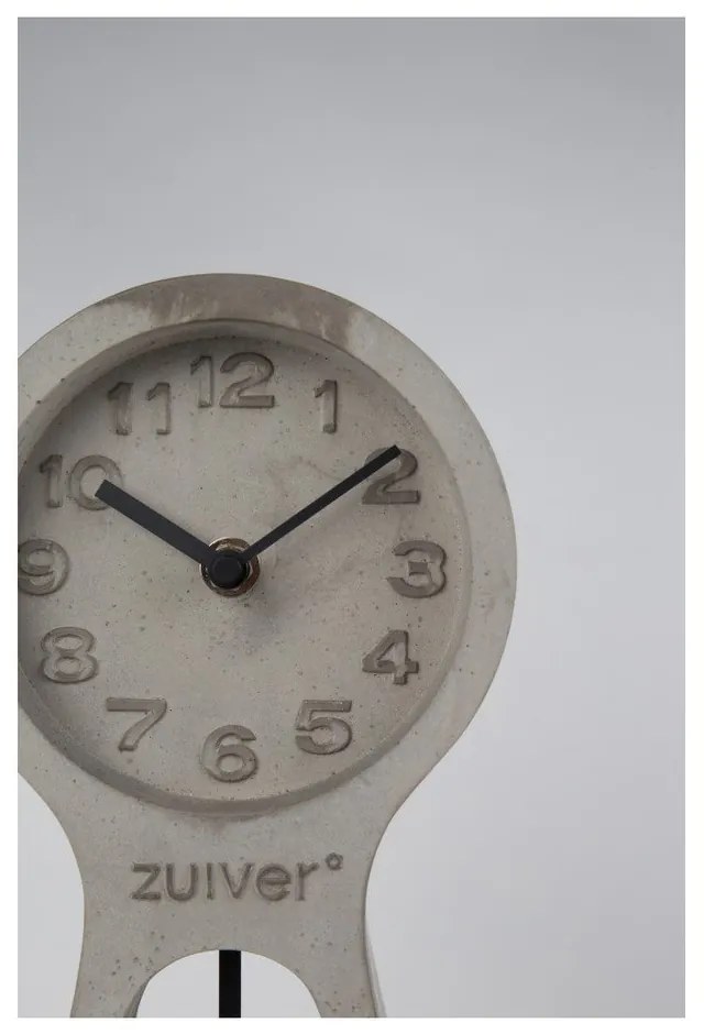 Ceas de masă din beton Zuiver Pendulum, gri