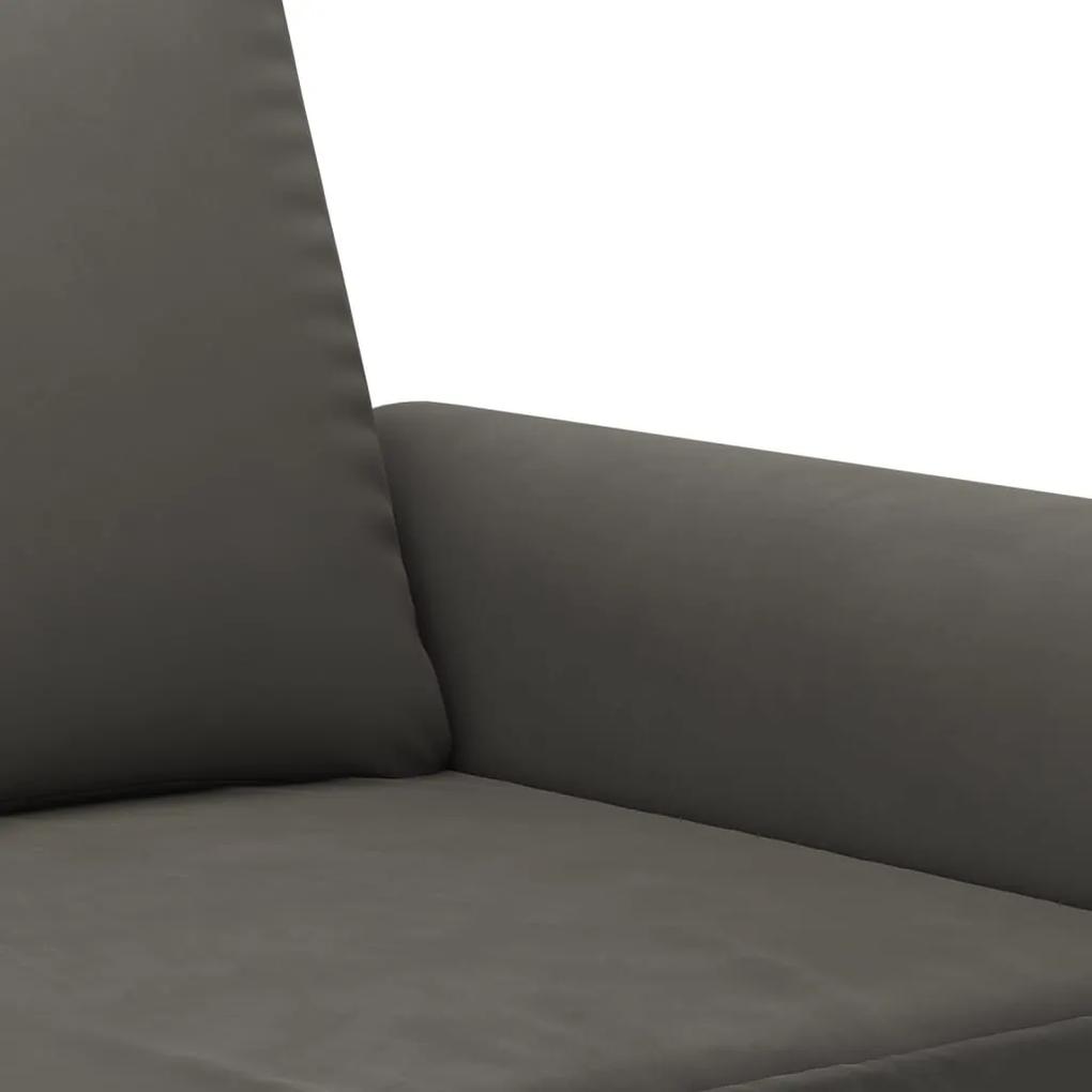 Canapea cu 2 locuri, gri inchis, 140 cm, catifea Morke gra, 172 x 77 x 80 cm