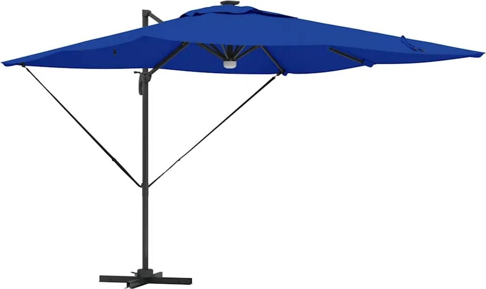 vidaXL Parasol Roma albastru 286 x 284 x 270 cm Aluminiu și poliester