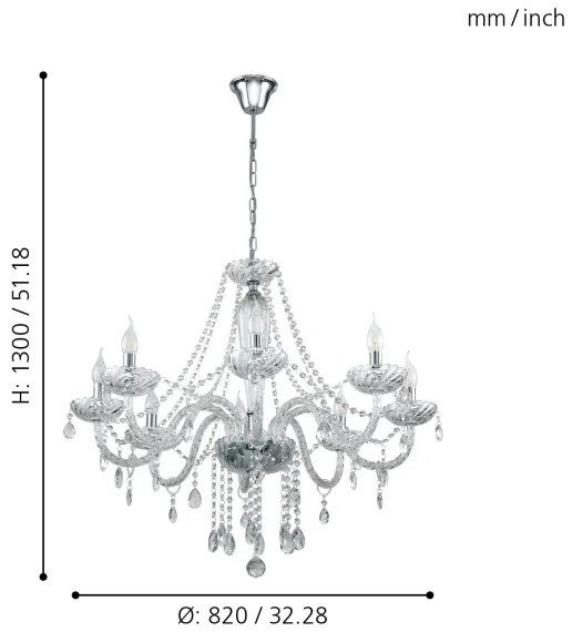 Eglo 39101 - Lustra BASILANO 1 8xE14/40W/230V