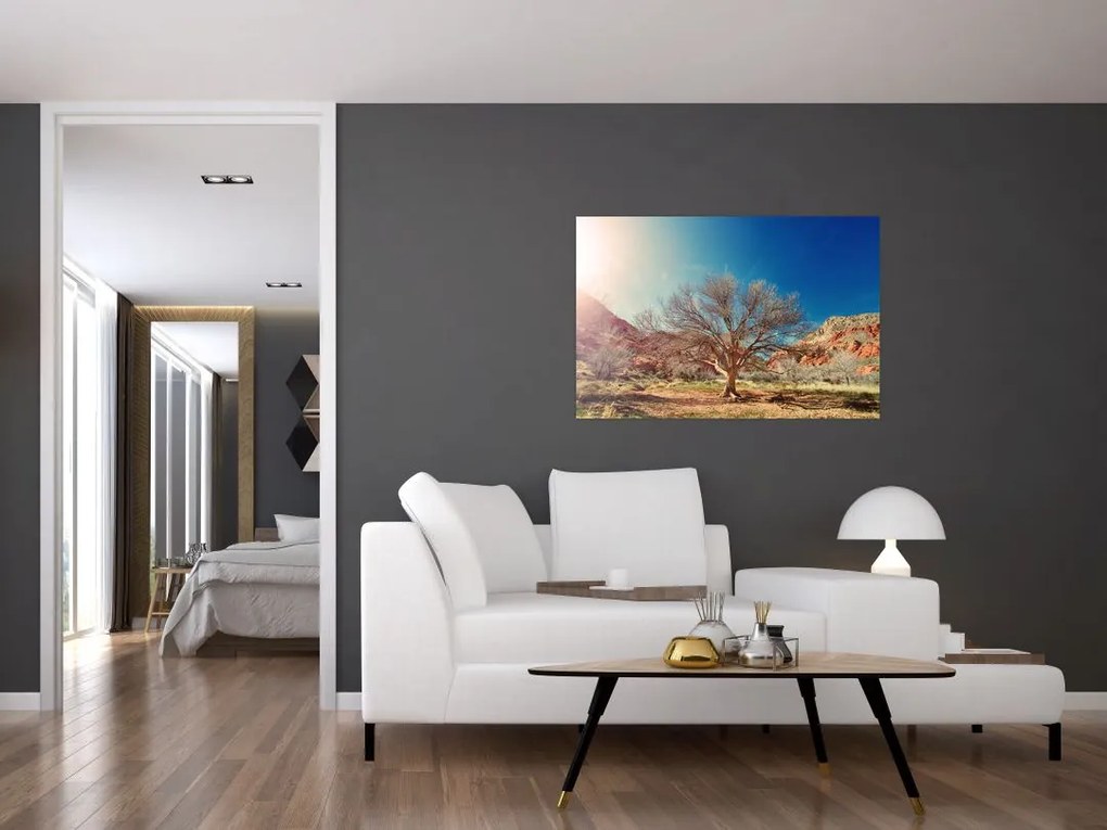Tablou cu cu copac în deșert (90x60 cm)