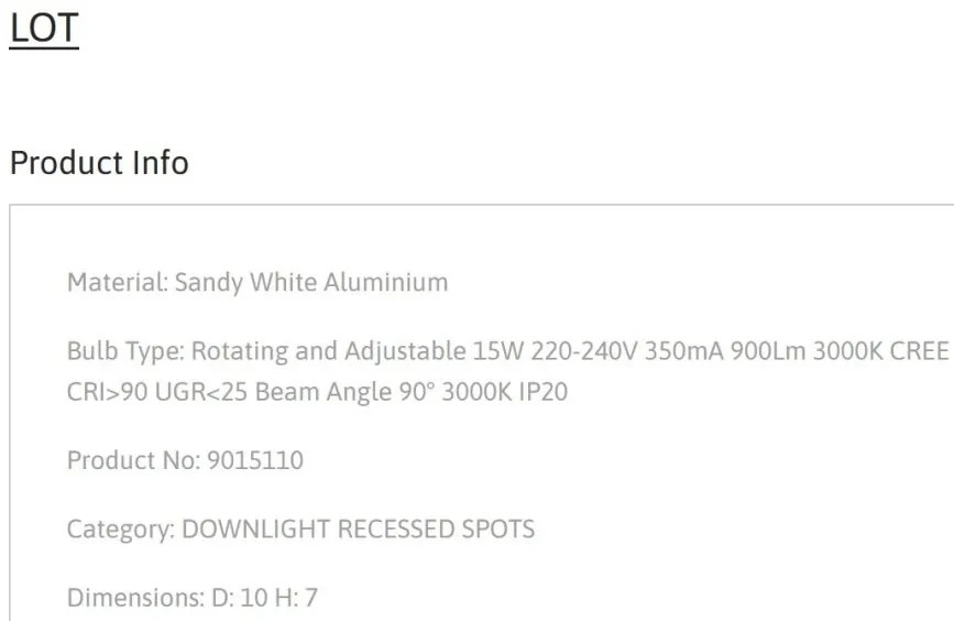 Spot LED aplicat ajustabil LOT 15W alb