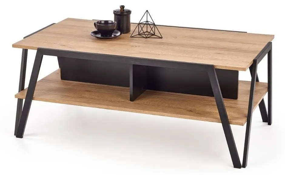 Masa de cafea Volta, stejar auriu / negru