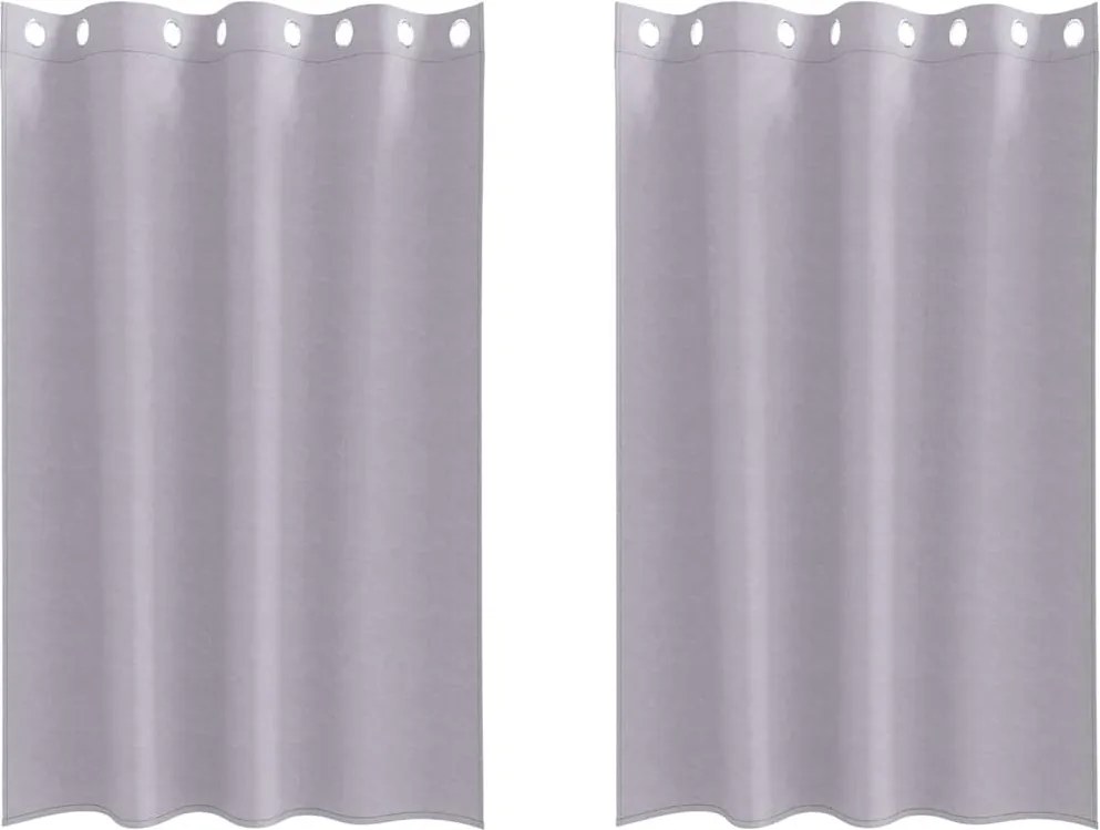 vidaXL Perdele Opaque cu Inel 2 pcs Gri Metalic 175 x 140 cm Poliester