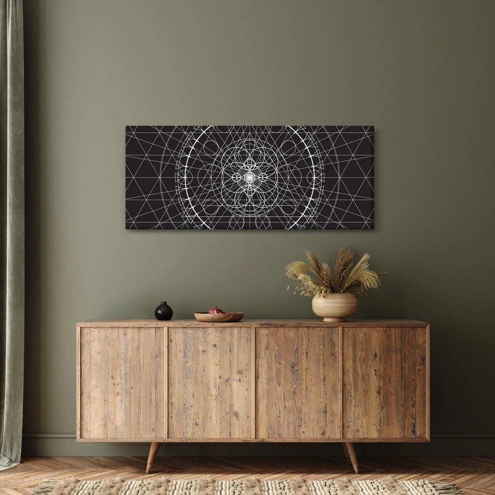 Tablou - Abstracție cu ceas (120x50 cm)